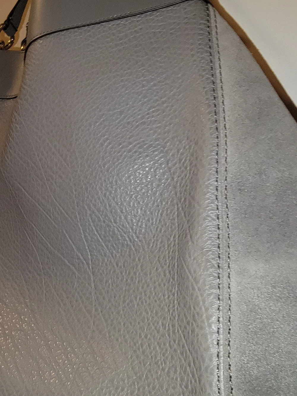 Coach Pebbled Leather Shoulder Bag in Gray
